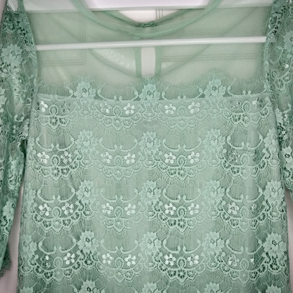 BCBG PARIS MINT GREEN LACE LILLIAN DRESS SIZE 6 - Picture 4 of 8